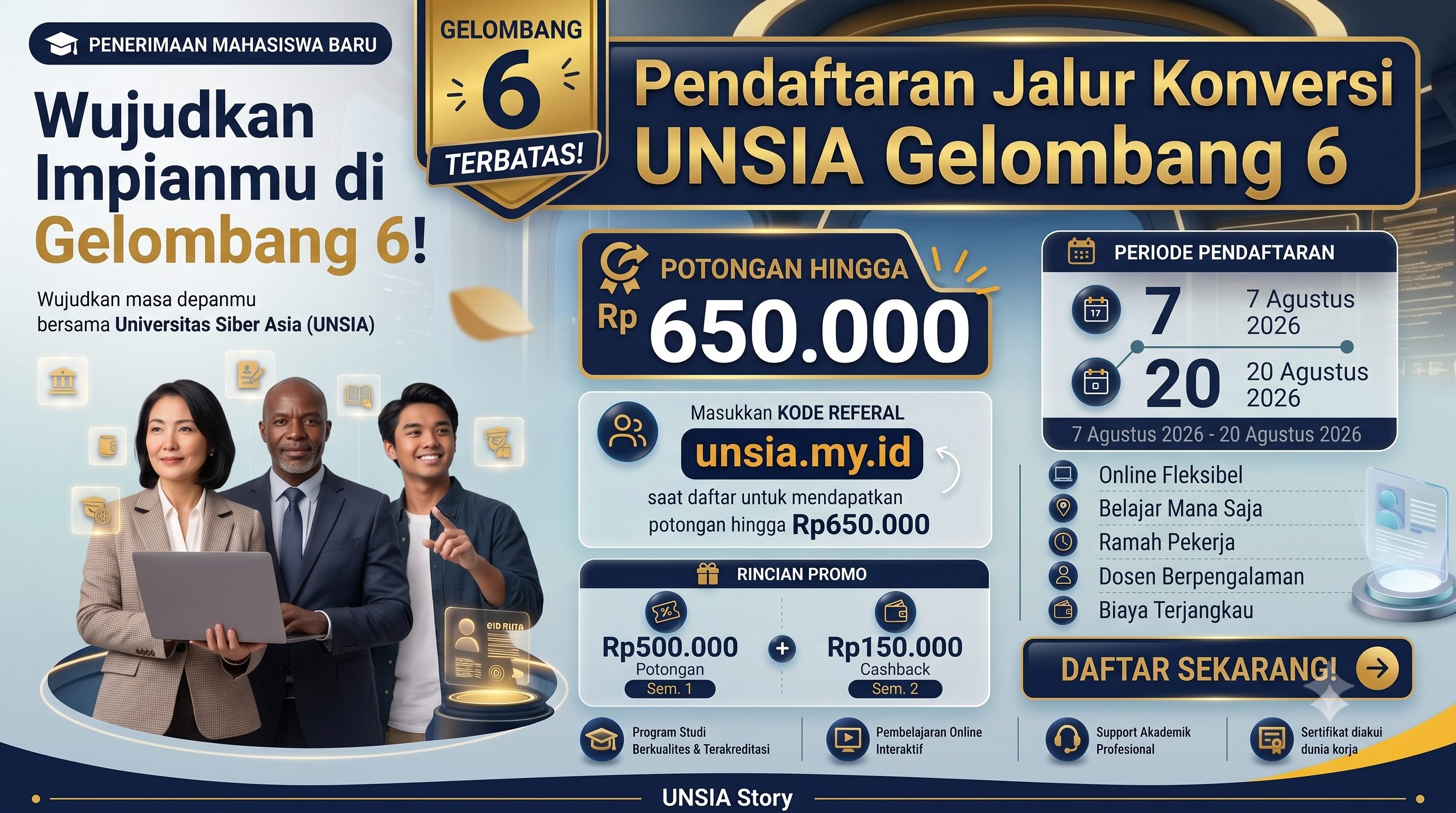 Lulusan D3 Mau Gelar S1? Daftar Alih Jenjang UNSIA Gel 6 Sekarang!